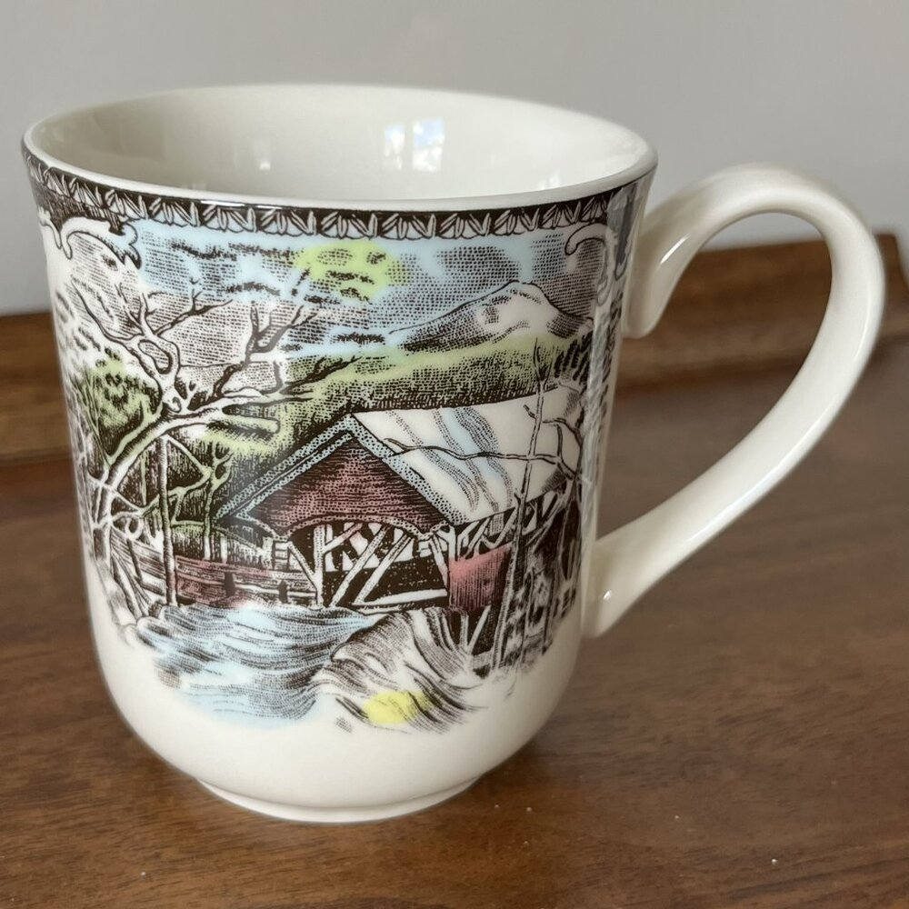 Johnson Bro Brothers "The Friendly Village" Covered Bridge Mug Microwave Safe